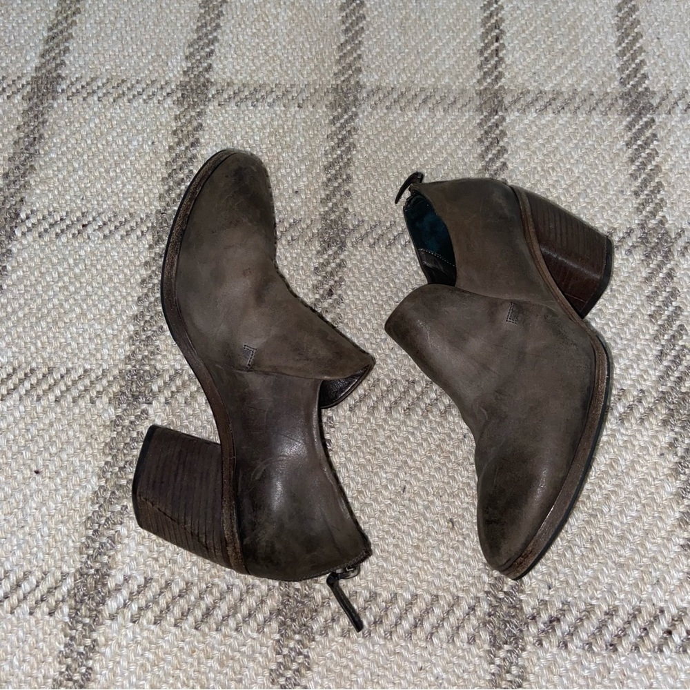 Marsell Brown Leather Ankle wooden Heels Booties Size 39